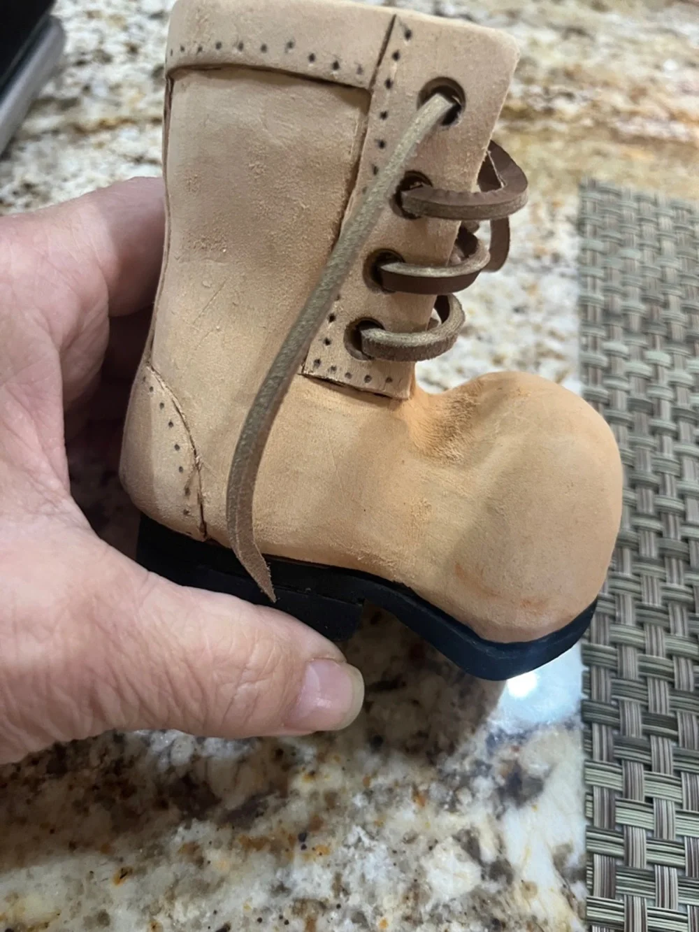 Beige Wooden Boot Pencil Holder - HOP